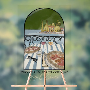 Italiaanse bruiloft welkom acryl bord