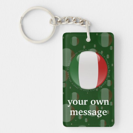 Italiaanse Bubble-vlag Sleutelhanger (Voorkant)