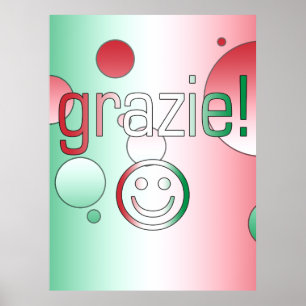Italiaanse cadeaus : Bedankt / Grazie Face Poster