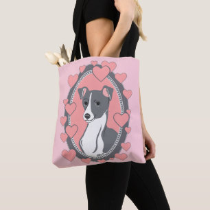 Italiaanse Canvas tas van Greyhound Love Pink