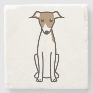 Italiaanse Cartoon Greyhound Dog Stenen Onderzetter