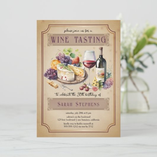 Italiaanse Charcuterie Wijnproeverij 30e Verjaarda Kaart (Staand voorkant)