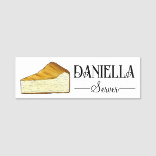 Italiaanse Cheesecake Slice Dessert NYC Cheese Cak Naamplaatje