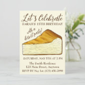 Italiaanse Cheesecake Slice Dessert Party Kaart (Staand voorkant)