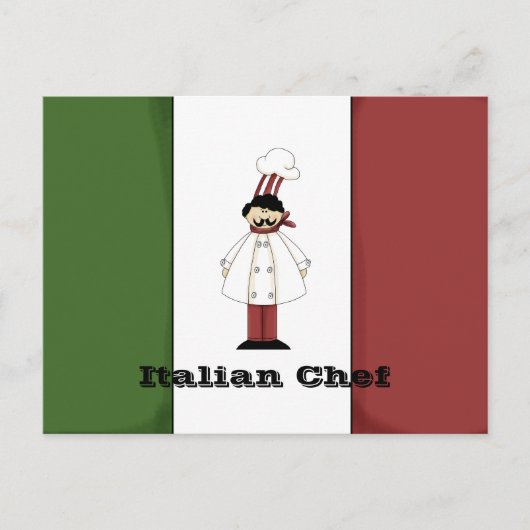 Italiaanse Chef #1 Recipcard Briefkaart (Voorkant)