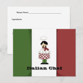 Italiaanse Chef #2 Recipe Card Briefkaart (Voorkant / Achterkant)