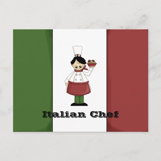 Italiaanse Chef #3 Recipcard Briefkaart (Voorkant)