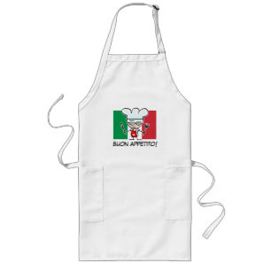 Italiaanse chef BBQ schort met vlag van Italië.