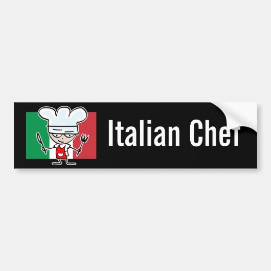 Italiaanse Chef-Bumpersticker Bumpersticker (Voorkant)