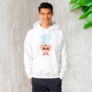 Italiaanse chef gezicht met snor en hoed hoodie