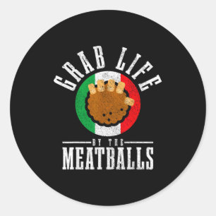 Italiaanse Chef Pak Het Leven Bij Het Vlees Leuk I Ronde Sticker
