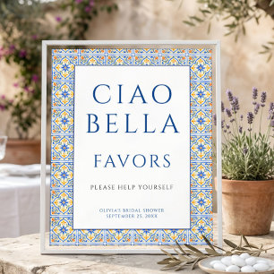Italiaanse Ciao Bella Favors Bord Bruidsfeest Poster