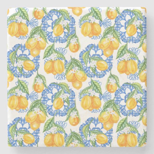 Italiaanse citroen classy stenen onderzetter (Voorkant)