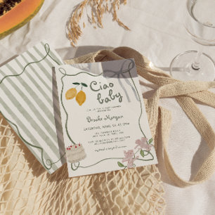 Italiaanse citroen geslacht neutrale babyshower kaart