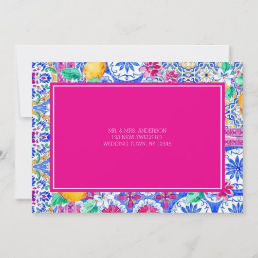 Italiaanse citroen waterverf platte bedankkaart (Achterkant)