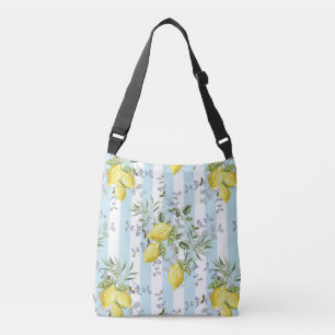 Italiaanse citroenbloesem bloemrijke streep medite crossbody tas