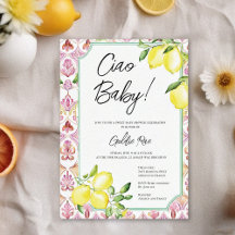 Italiaanse citroenen meisje roze baby shower