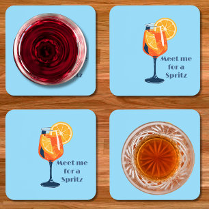 Italiaanse Cocktaildrank Vintage Retro Happy Hour Bier Onderzetter