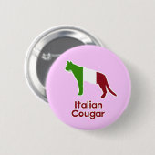 Italiaanse cougar ronde button 5,7 cm (Voorkant /achterkant)