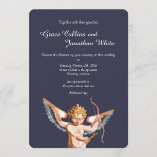 Italiaanse cupido kunst bruiloft uitnodiging