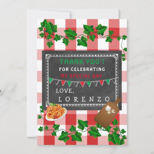 Italiaanse dank bedankkaart (Voorkant)