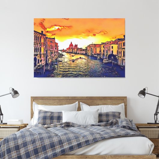 Italiaanse digitale kunstschilders van het Venetië Canvas Afdruk (Insitu (Slaapkamer))