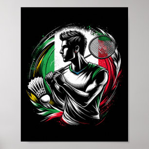 Italiaanse Dminton speler Sportman Atleet Coach Poster