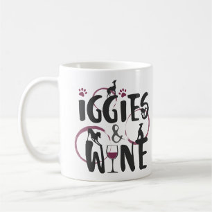 Italiaanse eigenaar van Greyhound Dog Wine lover F Koffiemok