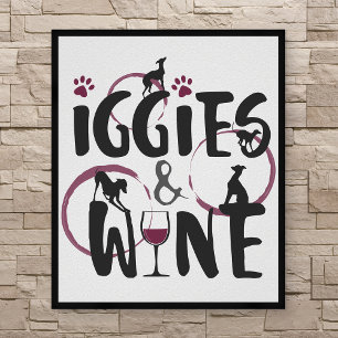 Italiaanse eigenaar van Greyhound Dog Wine lover F Poster