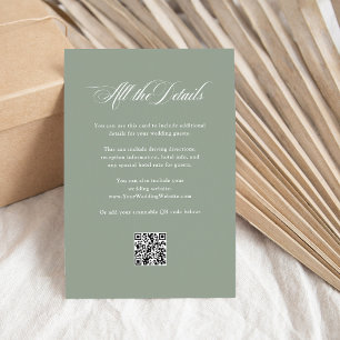 Italiaanse elegantie Wedding Guest Details QR-co Informatiekaartje
