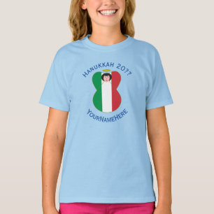 Italiaanse engel Hanukkah-vlag Persoonlijk meisje: T-shirt