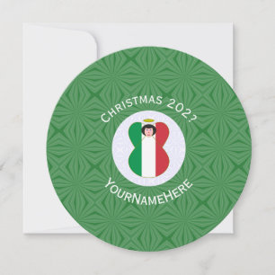 Italiaanse engel kerst vlag gepersonaliseerd kaart