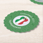 Italiaanse engel kerstvlag gepersonaliseerd kartonnen onderzetters (Gekanteld)