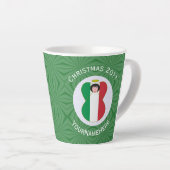 Italiaanse engel kerstvlag gepersonaliseerd latte mok (Rechterhoek)