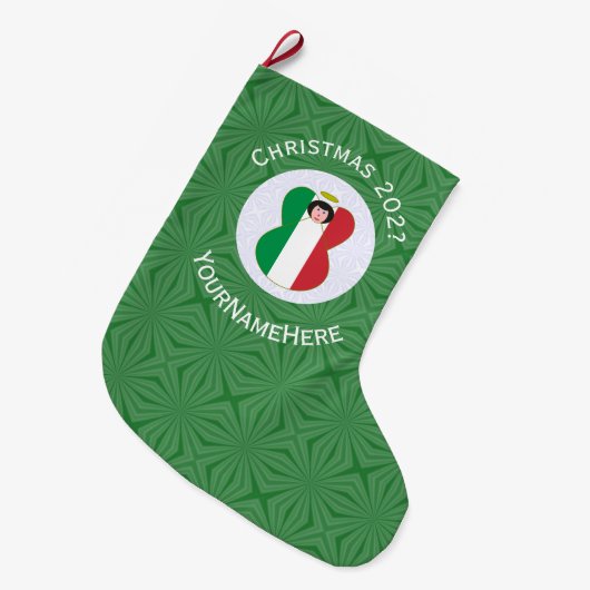 Italiaanse engelenvlag voor Kerstmis Grote Kerstsok (Voorkant (Hangend))