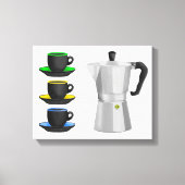 Italiaanse Espresso Coffee Pot Canvas Afdruk (Voorkant)
