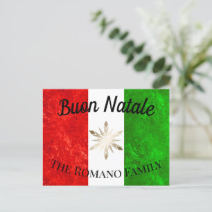 Italiaanse Familienaam Buon Natale Vlag Kerstmis Briefkaart