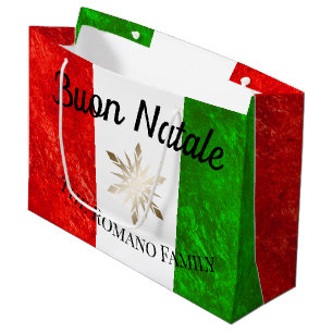 Italiaanse familienaam Buon Natale Vlag Kerstmis Groot Cadeauzakje