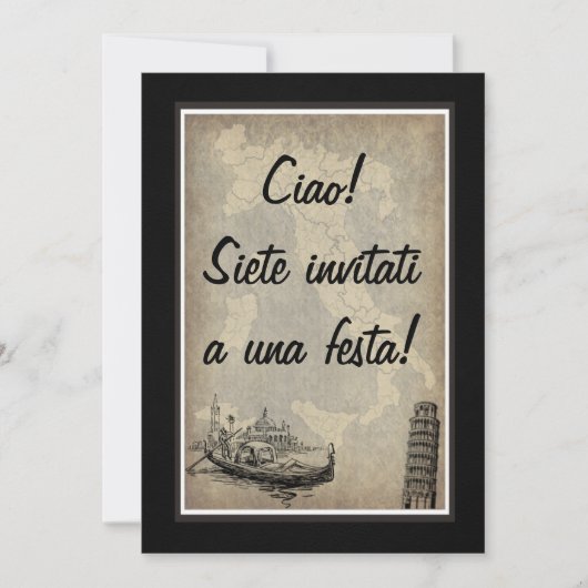 Italiaanse feestuitnodiging kaart (Voorkant)