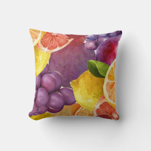 Italiaanse Fruit Keuken Print   Waterverf citrus Kussen