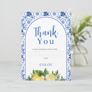 Italiaanse Gele Bloemen Citroen Bruid Dank u kaart