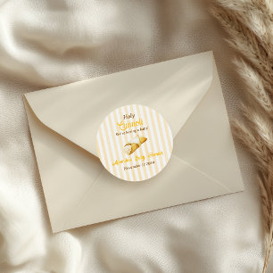 Italiaanse Gele Streep Heilige Cannoli Baby Shower Ronde Sticker