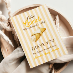 Italiaanse Gele Strik Cannoli Baby Shower Favor Bedankkaart