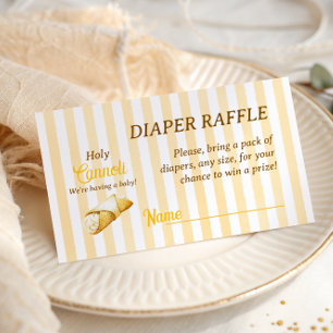 Italiaanse Gele Strik Cannoli Baby Shower Luier Informatiekaartje