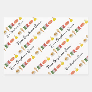 Italiaanse Gelukkige Verjaardag, Buon Compleanno c Inpakpapier Vel