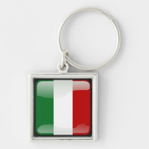 Italiaanse gepolijst vlag sleutelhanger