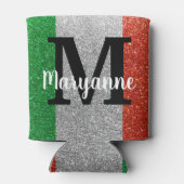 Italiaanse Godin Glitter Italië Vlag kleuren Verja Blikjeskoeler (Achterkant)