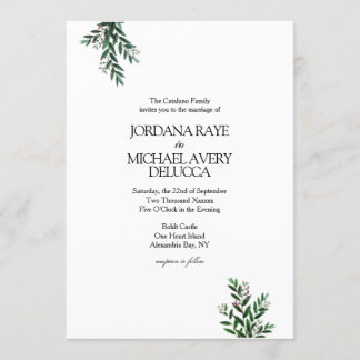 Italiaanse Greenery Modern Elegant Rustic Wedding Kaart