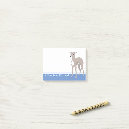 Italiaanse Greyhound - Aangepaste naam Post-it® Notes (Op bureau)