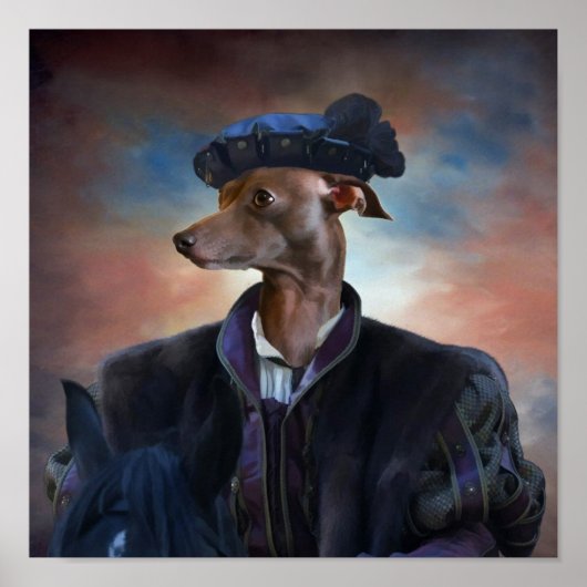 Italiaanse Greyhound Canvas print (Voorkant)